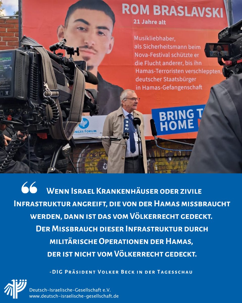 📢 Volker Beck, Präsident der Deutsch-Israelischen Gesellschaft, stellt im Interview mit der Tagesschau klar: Der Missbrauch ziviler Infrastruktur durch die Hamas verstößt gegen das Völkerrecht. 

👉 Die ganze Sendung hier hören:
tinyurl.com/27d4k2m2