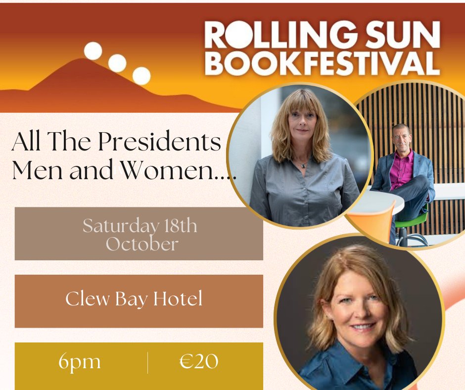Saturday Night at Rolling Sun!
Join us for All the Presidents’ Men &amp; Women – an entertaining deep dive into the Irish Presidential Lives with lively discussion, insight &amp; laughs!
📅Sat 18 Oct | 🕗 6pm | Clew Bay Hotel
🎟️Book: westporttheatre.com | ☎️098 28088

<a href="/liseinthecity/">lisehand.bsky.social 🦩</a>
