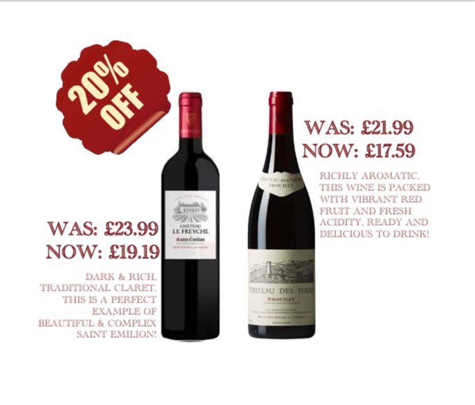 ‘Nice Pair’ from our 20% off deals. St Emilion &amp; Brouilly…
In shop(s) or at martinez.co.uk 
<a href="/IlkleyBID/">IlkleyBID</a> <a href="/discoverilkley/">discoverilkley</a> <a href="/ilkley/">ILKLEY</a> <a href="/Bingley_Hour/">#BingleyHour</a> #ilkley #bingley #sale