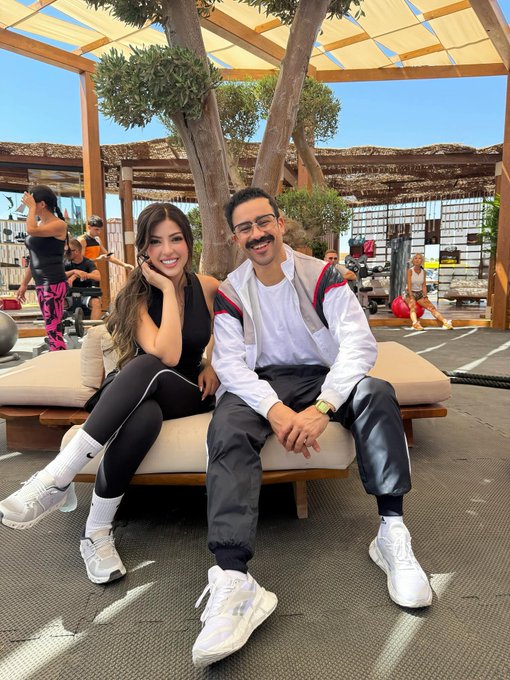 أحمد داود وميرنا جميل من كواليس فيلم "الكراش" 
