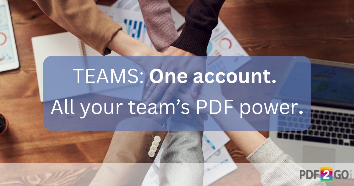 pdf2go_com's tweet image. Say goodbye to multiple PDF subscriptions! 

With 𝗣𝗗𝗙𝟮𝗚𝗼 𝗧𝗲𝗮𝗺𝘀, your whole team gets access to premium PDF tools under one shared plan.

Collaborate smarter. 💡

👉 Learn more: pdf2go.com/blog/pdf2go-te…

#PDF2Go #TeamTools #Productivity