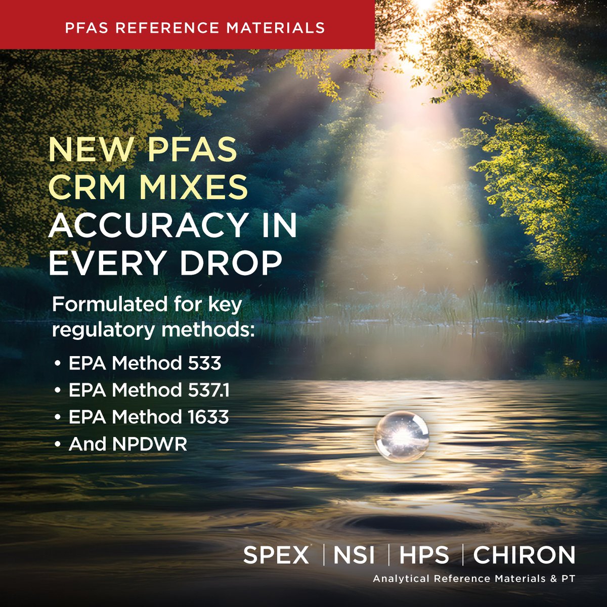 Chiron_AS's tweet image. Discover our new PFAS CRM mixes, ready-to-use &amp;amp; compliant with EPA 533, 537.1, 1633 &amp;amp; NPDWR. 
✅ LC-MS &amp;amp; qNMR verified 
✅ ISO 17034 &amp;amp; 17025 certified 
✅ Save prep time! gozeptometrix.com/3KD4sVk. 

#pfas #pfastesting #environmentaltesting