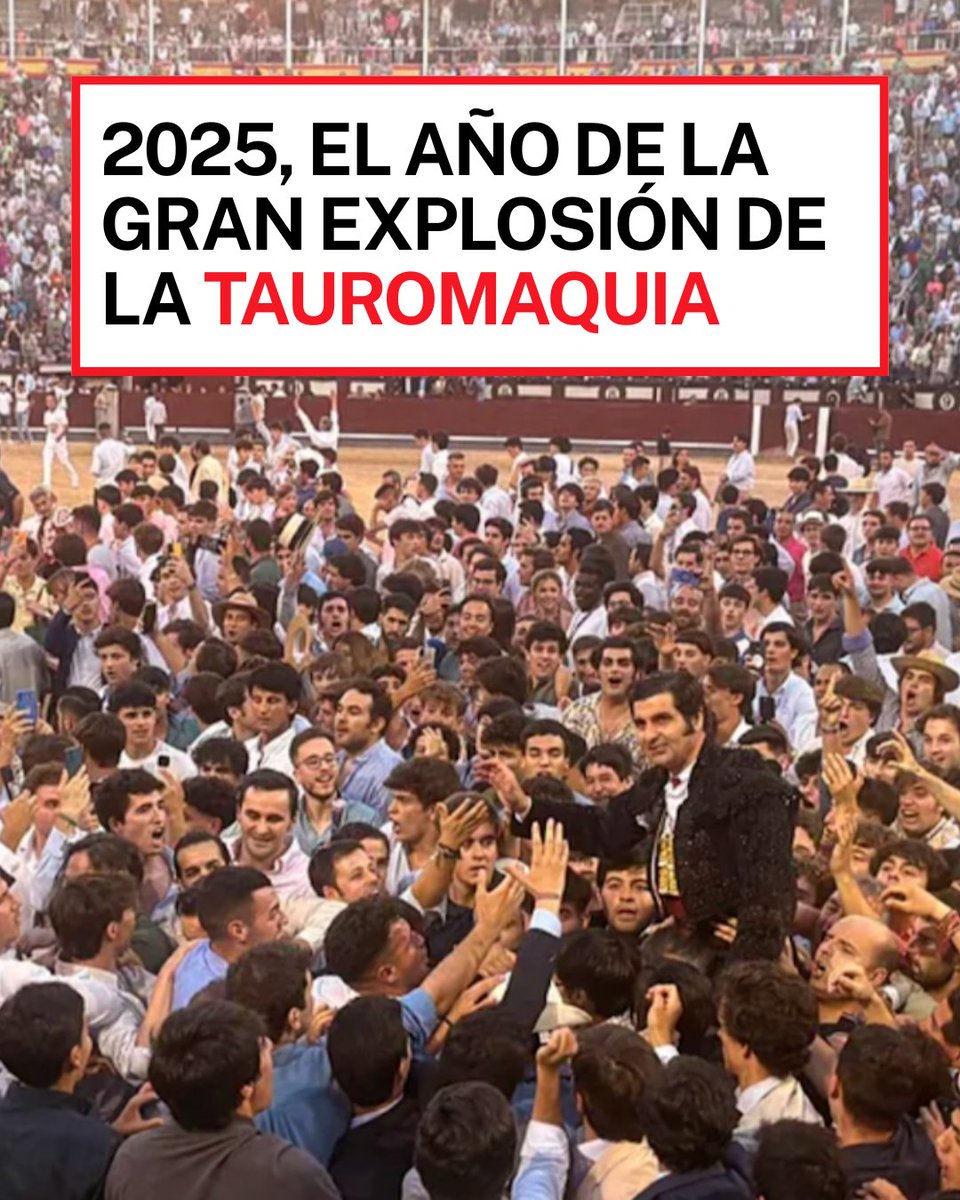 ☀️ Hacía mucho, mucho tiempo, que no iba tanta gente a los toros. Y, sobre todo, tanta gente joven. En 2025 estamos viviendo una explosión cultural a favor de la tauromaquia.

Todas las imágenes que podéis ver en este hilo corresponden a festejos taurinos celebrados durante esta