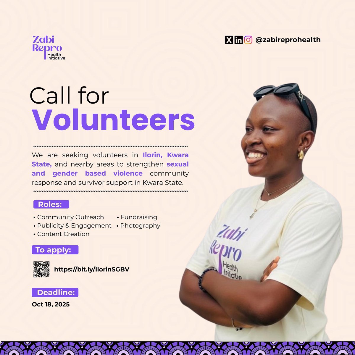 Are you passionate about ending sexual and gender-based violence (SGBV)?

Zabi Repro Health Initiative is recruiting volunteers for a new project focused on strengthening community response and survivor support systems in Kwara State.
