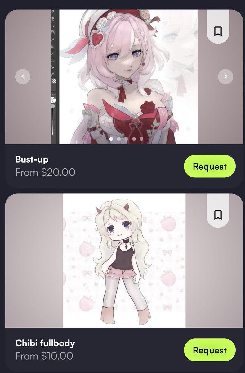 niikoreji's tweet photo. My current commissions offers ^^
#VGenComm #Commission 

https://t.co/i2Ta3wxueo https://t.co/FbYyjPGl34