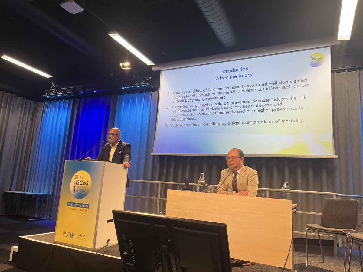 Professor Yannis Dionyssiotis presenting on the changes to skeletal muscle post SCI