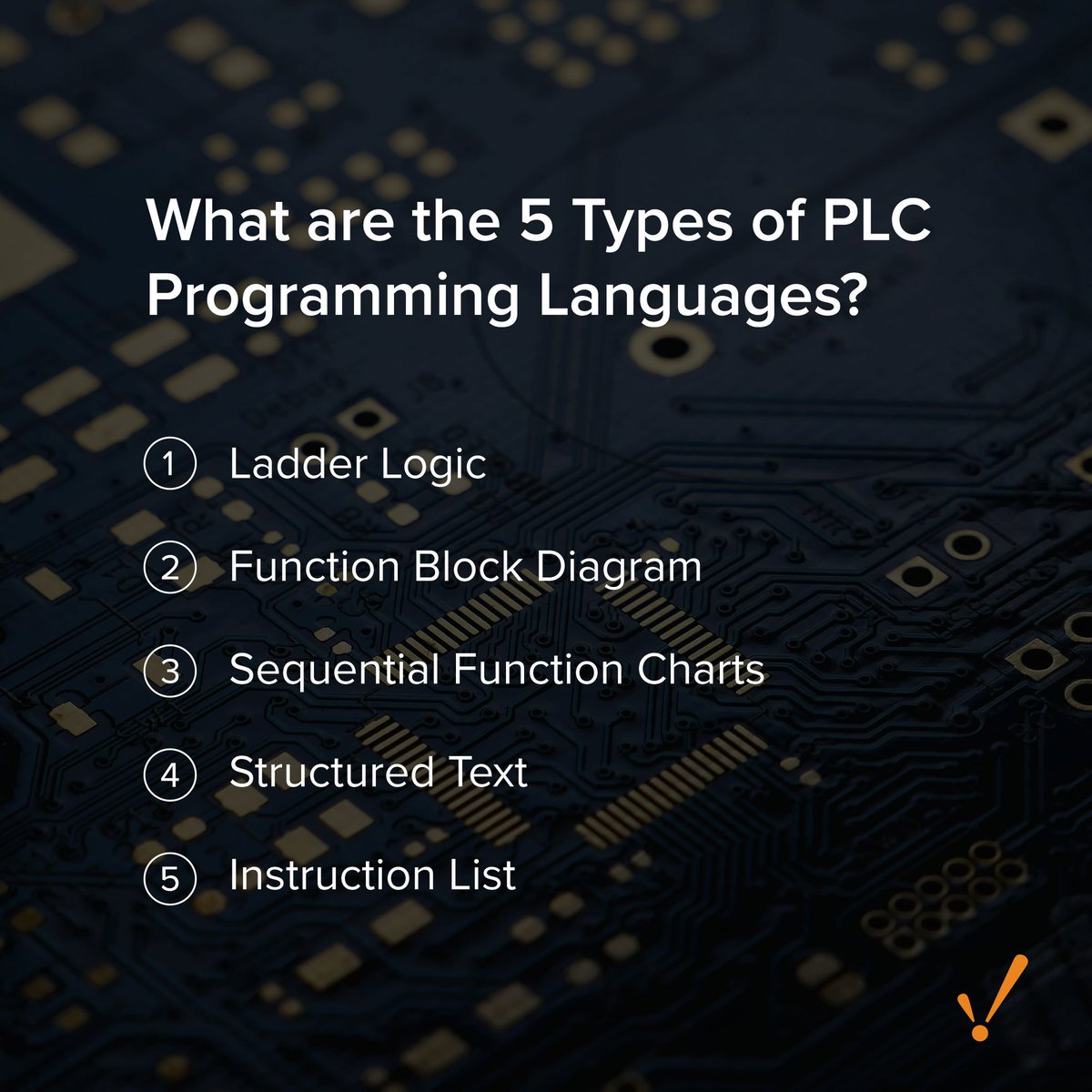 InductiveAuto's tweet image. What are the 5 types of #PLC programming languages as defined in IEC61131-3? Learn more about each language, plus the basic architecture, benefits, and use cases for each: bit.ly/3yC8q7K