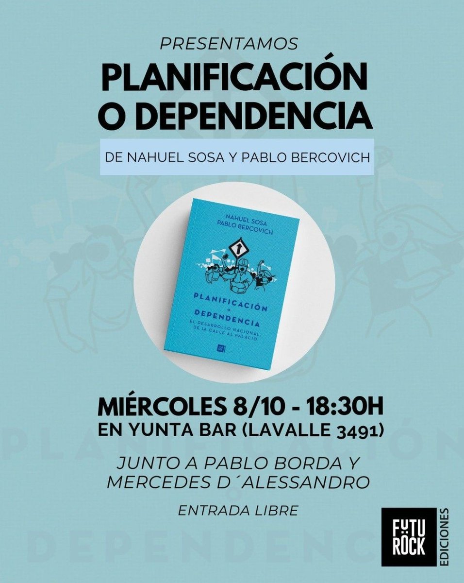 «Planificación o dependencia», presentación del libro de Sosa y Bercovich

El trabajo desarrollado por el sociólogo Nahuel Sosa, junto al especialista en des. prod. Pablo Bercovich, será presentado este miérc. 8/10 a las 18.30 en Yunta Bar, Lavalle 3491.
motoreconomico.com.ar/planificacion-…