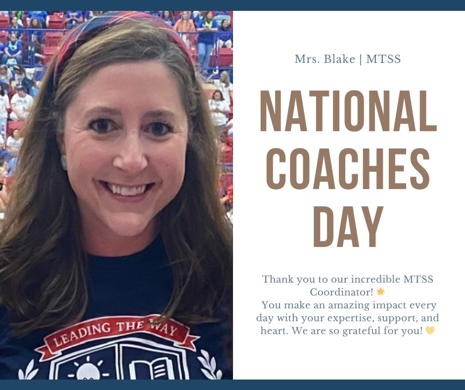 Thank you to our amazing MTSS Coordinator for all that you do every day!
 #NationalCoachesDay #Gratitude #LeadershipInAction