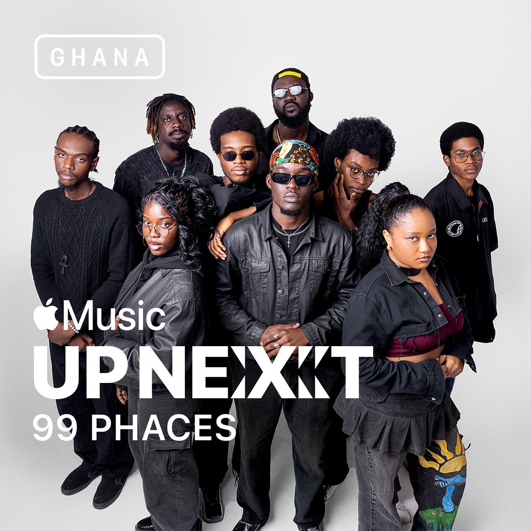 99PHACES's tweet image. We&apos;re excited to share that we&apos;ve been selected as Apple Music&apos;s latest Up Next Ghana artist. You should all go check out the playlist featuring songs from us and some of the best &amp;amp; brightest new voices in music. We are honoured to be featured in such great company.