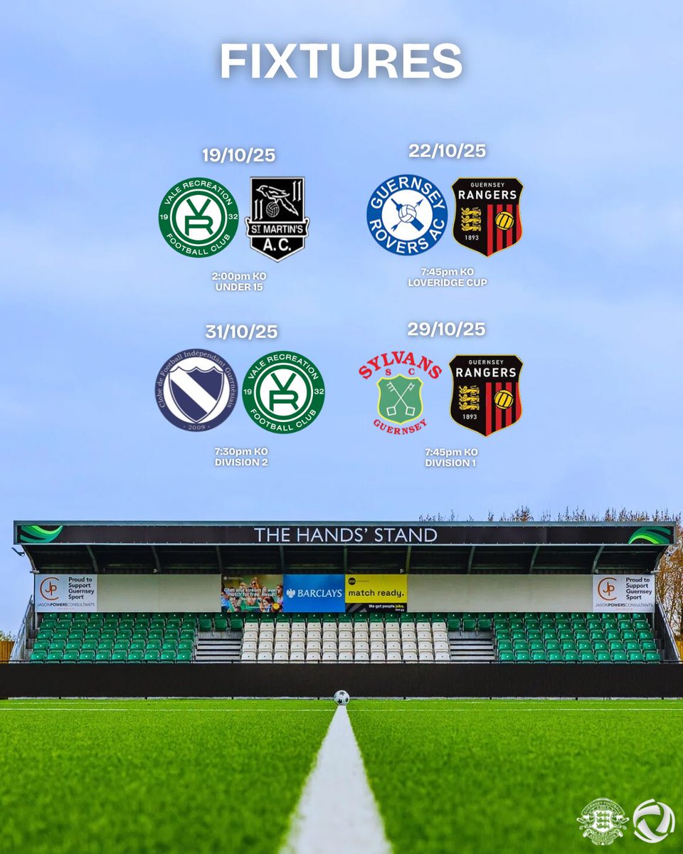 🗓️ October Fixtures 

Here are the remaining matches scheduled for this month at Victoria Park.