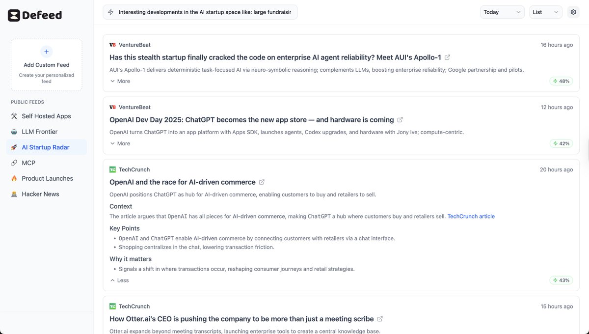 built one feed for everything

try defeed.co