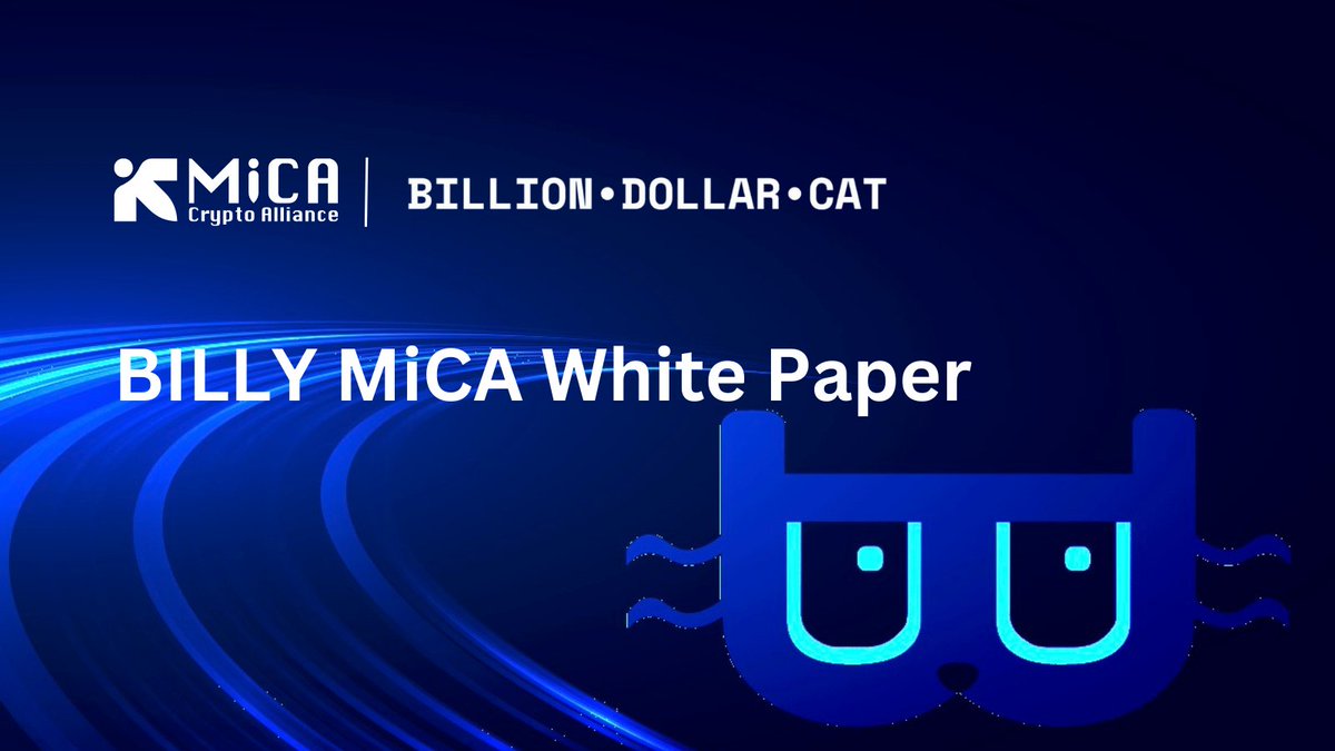 MiCA Crypto Alliance (@mica_alliance) on Twitter photo The MiCA Crypto Alliance is proud to have supported the writing of the BILLY MiCA White Paper ๐
Issued under the #BitcoinRunesProtocol, <a href="/billydollarcat/">Billy ๐ฑ</a> ($BILLY) represents a technically innovative example of MiCA compliance for Bitcoin-native assets built on the Runes protocol. The MiCA Crypto Alliance is proud to have supported the writing of the BILLY MiCA White Paper ๐
Issued under the #BitcoinRunesProtocol, <a href="/billydollarcat/">Billy ๐ฑ</a> ($BILLY) represents a technically innovative example of MiCA compliance for Bitcoin-native assets built on the Runes protocol.