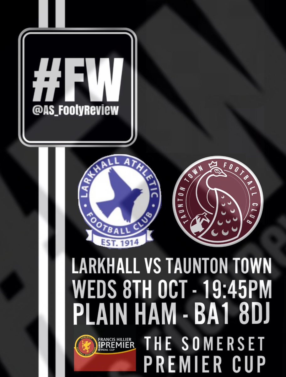 CUP ACTION FOR GAME 58 OF THE SEASON FOR #FW 

It’s back to Plain Ham for me tonight for <a href="/SomersetFA/">Somerset FA</a> Cup Action… 🏆 <a href="/LarkhallAFC/">Larkhall Athletic FC</a> vs <a href="/TauntonTownFC/">Taunton Town FC</a> under the lights…. The makings of a cup classic… looking forward to catching up people with from both clubs.. 🙌🏼⚽️ #FW
