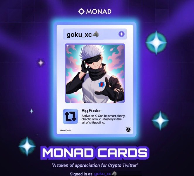 goku_xc's tweet image. gmonad to Us Monad Card Holders 😌

🙏Thanks for the Token of appreciation