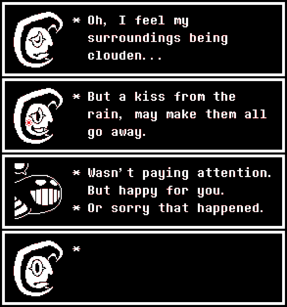 BallGameLvr1997's tweet photo. Testing Out some #Undertale Styled #RainAndShine Talk Sprites I Made.
Featuring my Writing. https://t.co/KNRb2OS15T