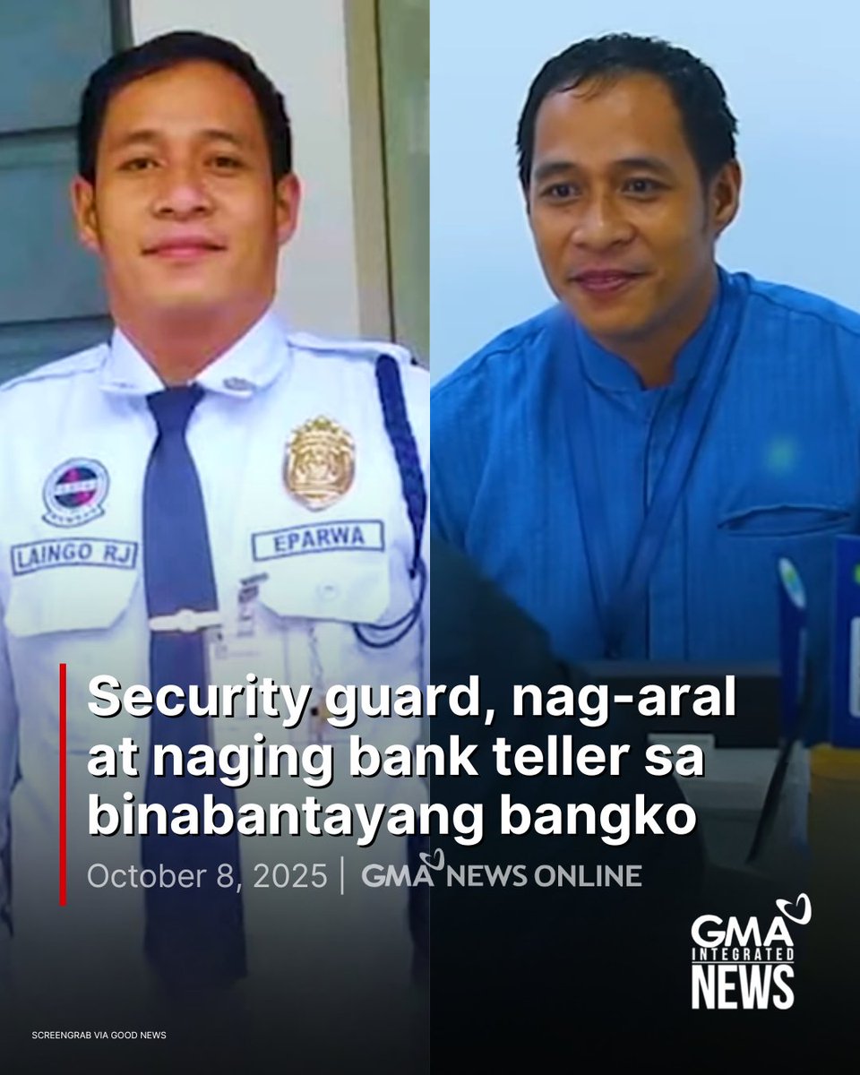 Pinatunayan ng isang security guard na “kapag may tiyaga, may nilaga.” Matapos kasi ang mahigit isang dekada niyang pagsisikap at pag-aaral, natupad ang pangarap niyang maging bank teller sa binabantayan niyang bangko sa Dipolog, Zamboanga del Norte.

Basahin ang buong ulat: