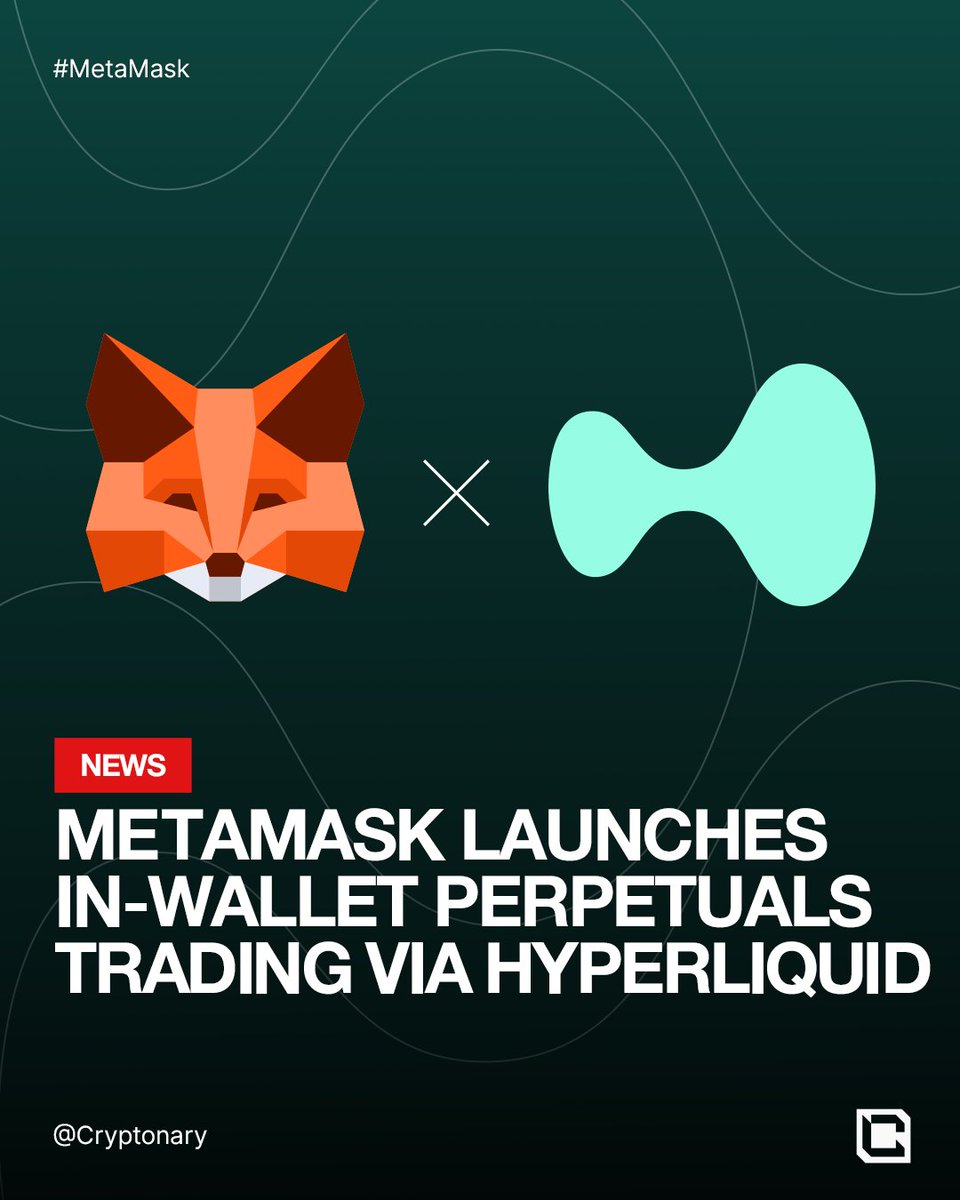 You can now trade perps directly inside MetaMask! MetaMask just integrated  Hyperliquid, joining Phantom and Rabby, representing over 20% of all crypto  wallets. Coinbase and Trust Wallet next?