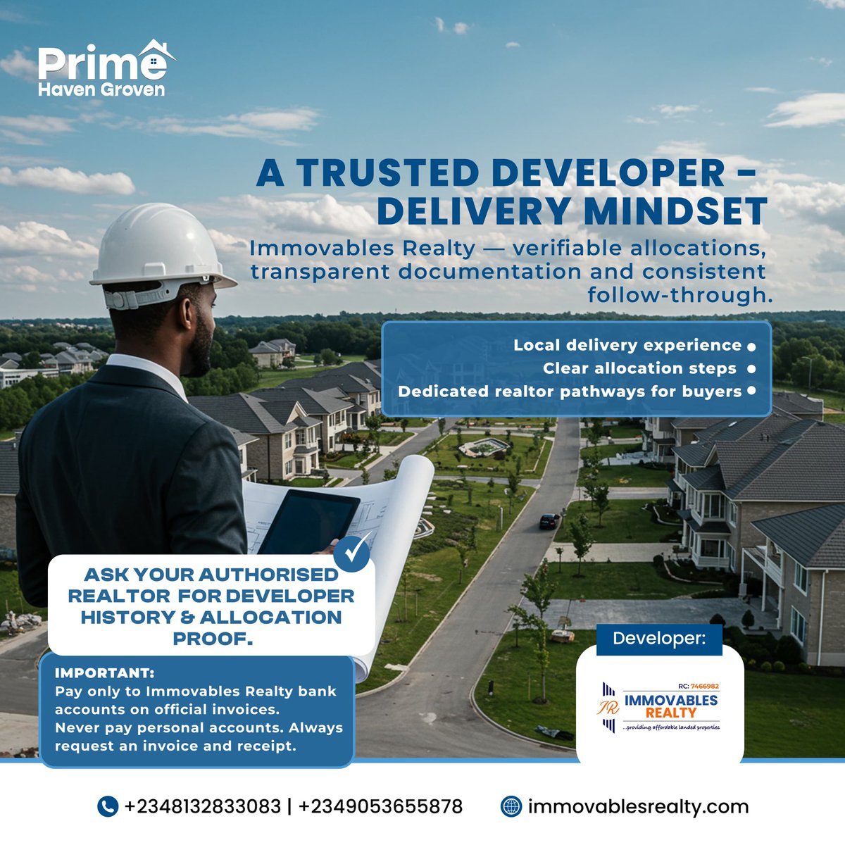 immovablesrealt's tweet photo. Invest with Confidence. Immovables Realty delivers transparency, verified allocations, and serene living spaces at Prime Haven Groven.”
#ImmovablesRealty #PrimeHavenGroven #VerifiedAllocations #TrustedDeveloper #RealEstateNigeria #PropertyInvestment #HomeOwnership #Abeokuta https://t.co/ymhaI9jcWk
