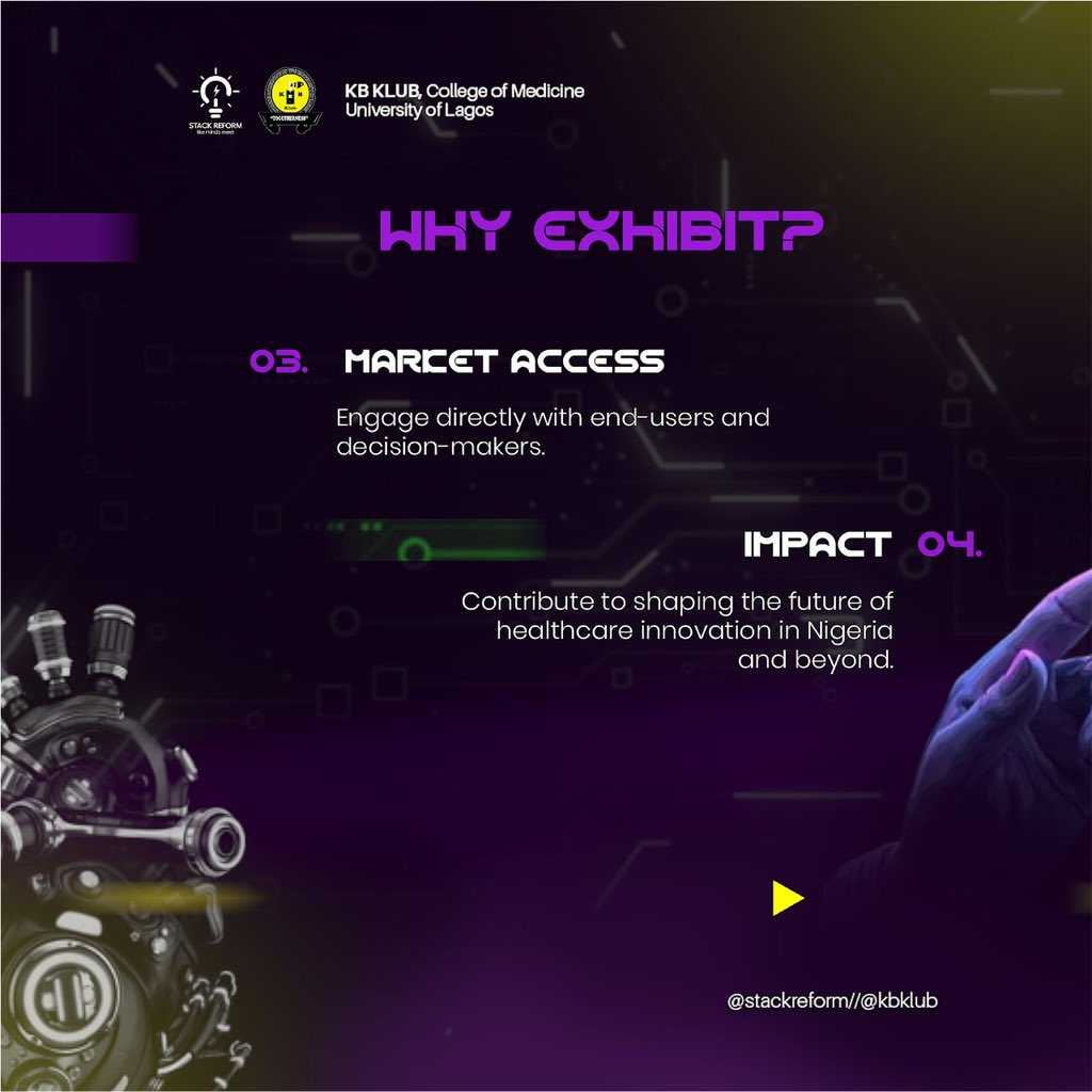 KBKLUB's tweet image. CALL FOR EXHIBITIONS

Calling all healthcare innovators, startups, and bold changemakers , this is YOUR stage! 

The Stack Reform Health Fair 2025 is opening its doors to exhibitors ready to showcase groundbreaking ideas, smart tech, and disruptive healthcare solutions.
#stack