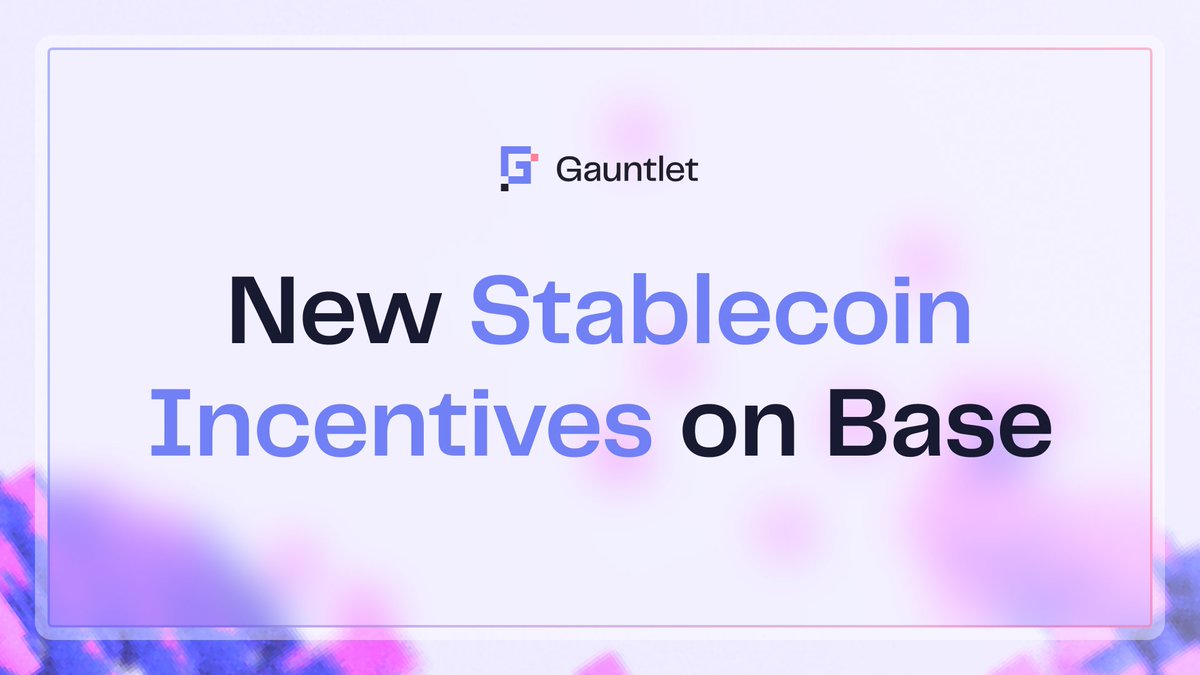 Fostering global stablecoin adoption on <a href="/base/">Base</a>.

A $50k incentive campaign is now live on @aerodromefi to bootstrap liquidity for the new $AUDD and $XSGD stablecoins.

Over the next four epochs, Gauntlet will manage incentives to build efficient liquidity depth for the AUDD/USDC,