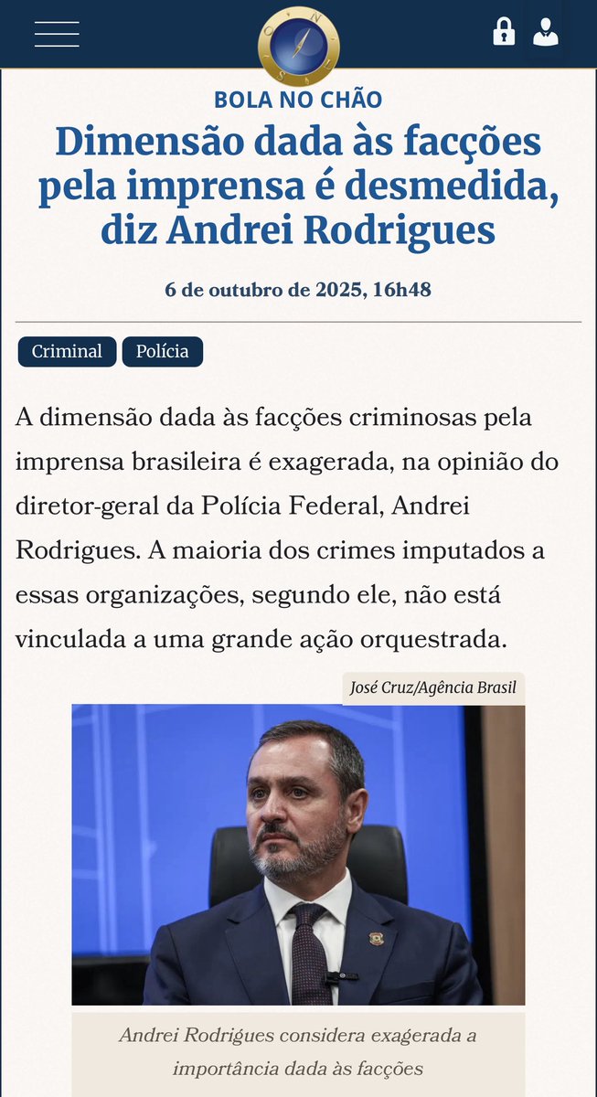 O cidadão aí na fotografia é o diretor-geral da Polícia Federal.
Ele acha que PCC, Comando Vermelho etc não são tão perigosos assim; “é exagero da imprensa”. 🤡
O fato do atual desgoverno nomear um sujeito com esse tipo de pensamento para comandar a Polícia Federal não explica
