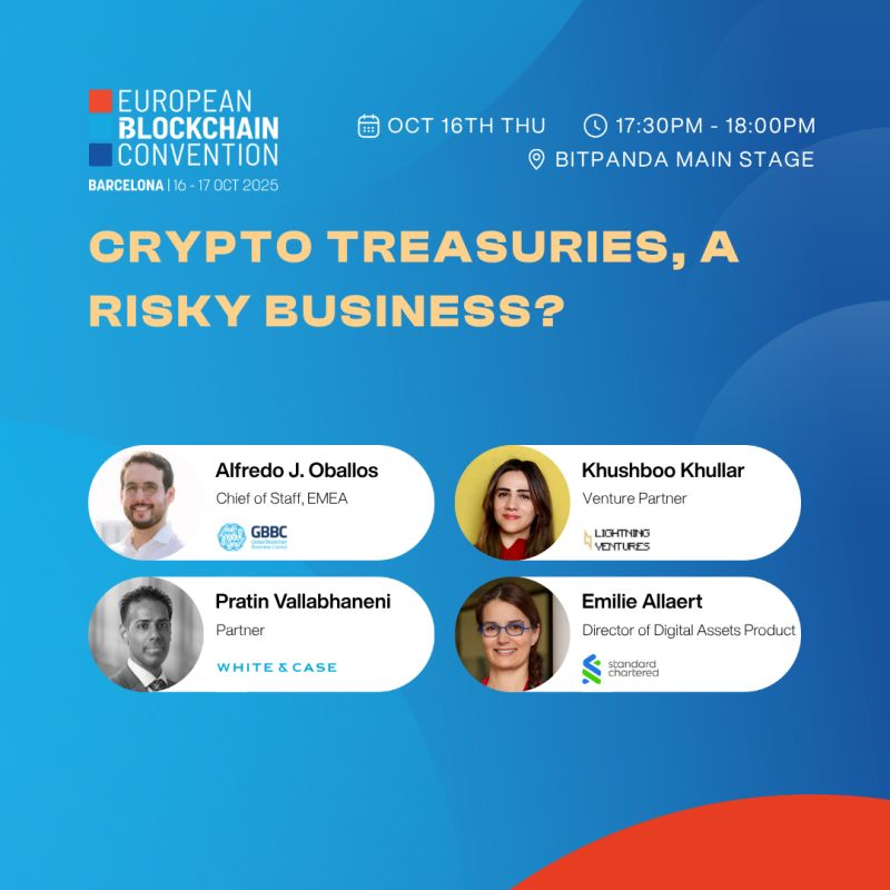 GBBC_io's tweet image. 🇪🇸 Europe’s #blockchain ecosystem comes together in Barcelon, Spain (October 16 - 17), for the European Blockchain Convention (#EBC).

Global Blockchain Business Council’s (#GBBC) Chief of Staff, EMEA, Alfredo J. Oballos Diaz, joins leaders to explore the next wave of digital