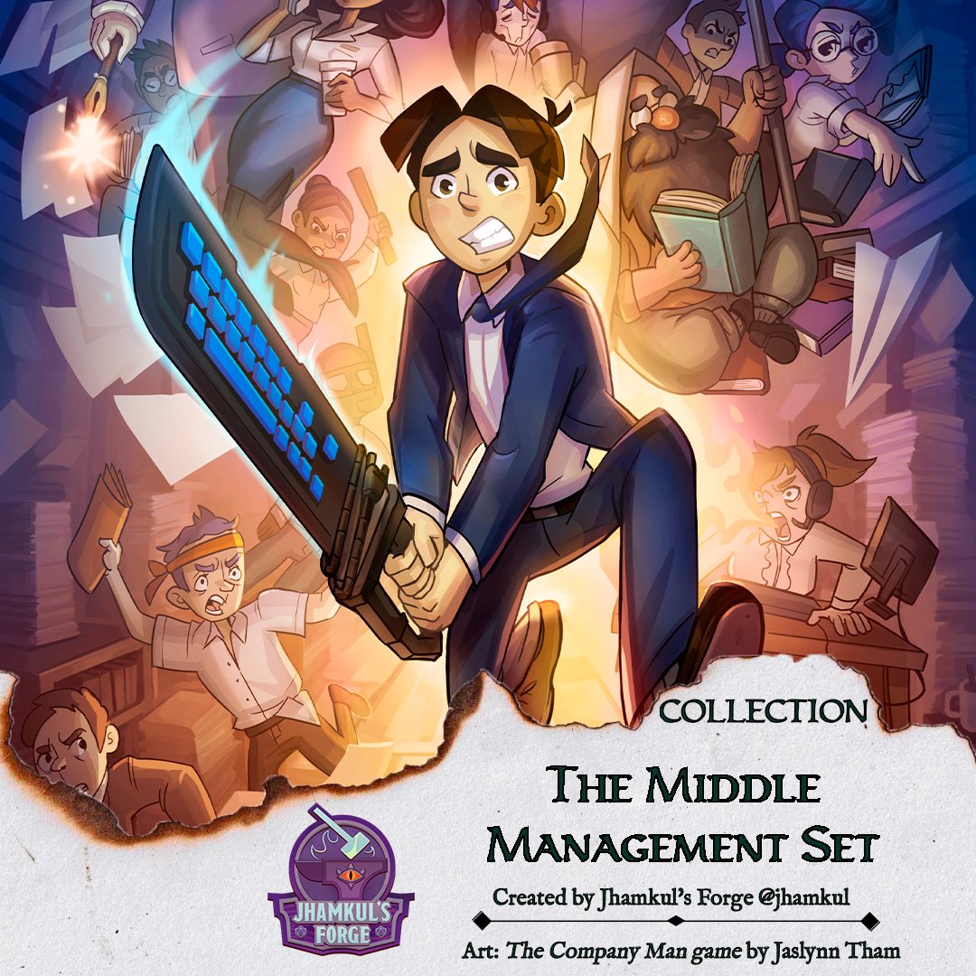JhamkulSE's tweet photo. Collection: The Middle Management Set

Keep your party productive!

.

#dnd #dungeonsanddragons #dnd5e #ttrpg #tabletopgames #dndhomebrew #dndplayer #dndcharacter #dungeonmaster #criticalrole #d20 #fantasyart #dndmagicitems #dnditems #dndoc #jhamkul #linkedin #office #corporate https://t.co/SrQ81ydJGx