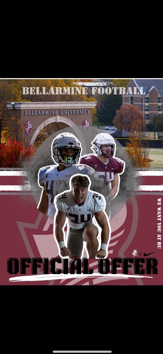 BryanJGomez71's tweet photo. AGTG ✝️ Blessed to say after many conversations and support from Coach @BenPrice_96 I have received an offer from BELLARMINE FOOTBALL UNIVERSITY ‼️
@BUKnightsFB @CoachWheatley1 @CoachHDavisFB @SaludaFootball @CoachWoerner @Coach_Coleman55 https://t.co/2mH93tviOP