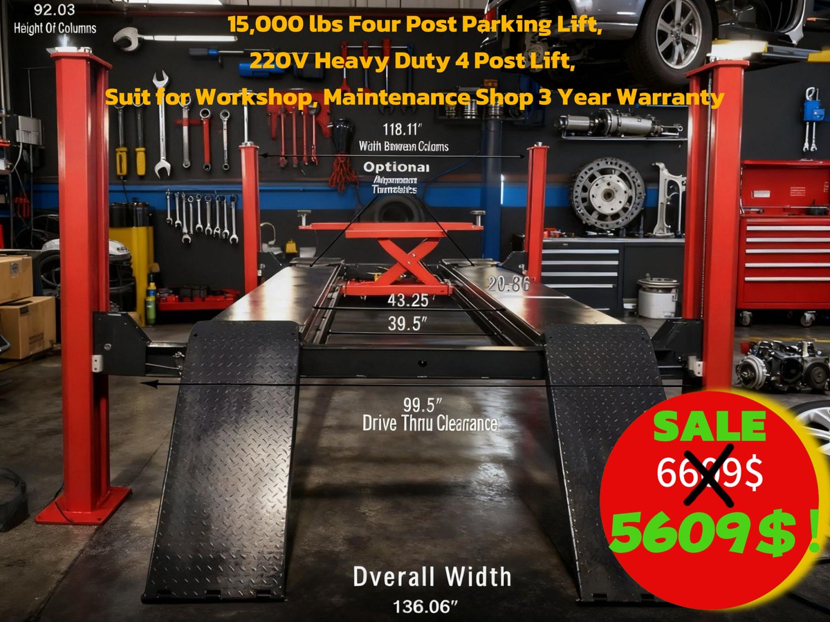 BravoEquipment_'s tweet image. THE Pro 4-Post Lift is HERE! 💪
15,000-lb capacity, 6,000-lb jack &amp;amp; turntables.
✅ 3-Yr Warranty ($599 Value) 
🚚 Fast US Shipping

DON&apos;T MISS OUT! This limited offer WON&apos;T last. ⏳
👉 Grab yours NOW: auto-hydra.sale/products/3e018…

#CarLift #GarageGoals #AutoRepair