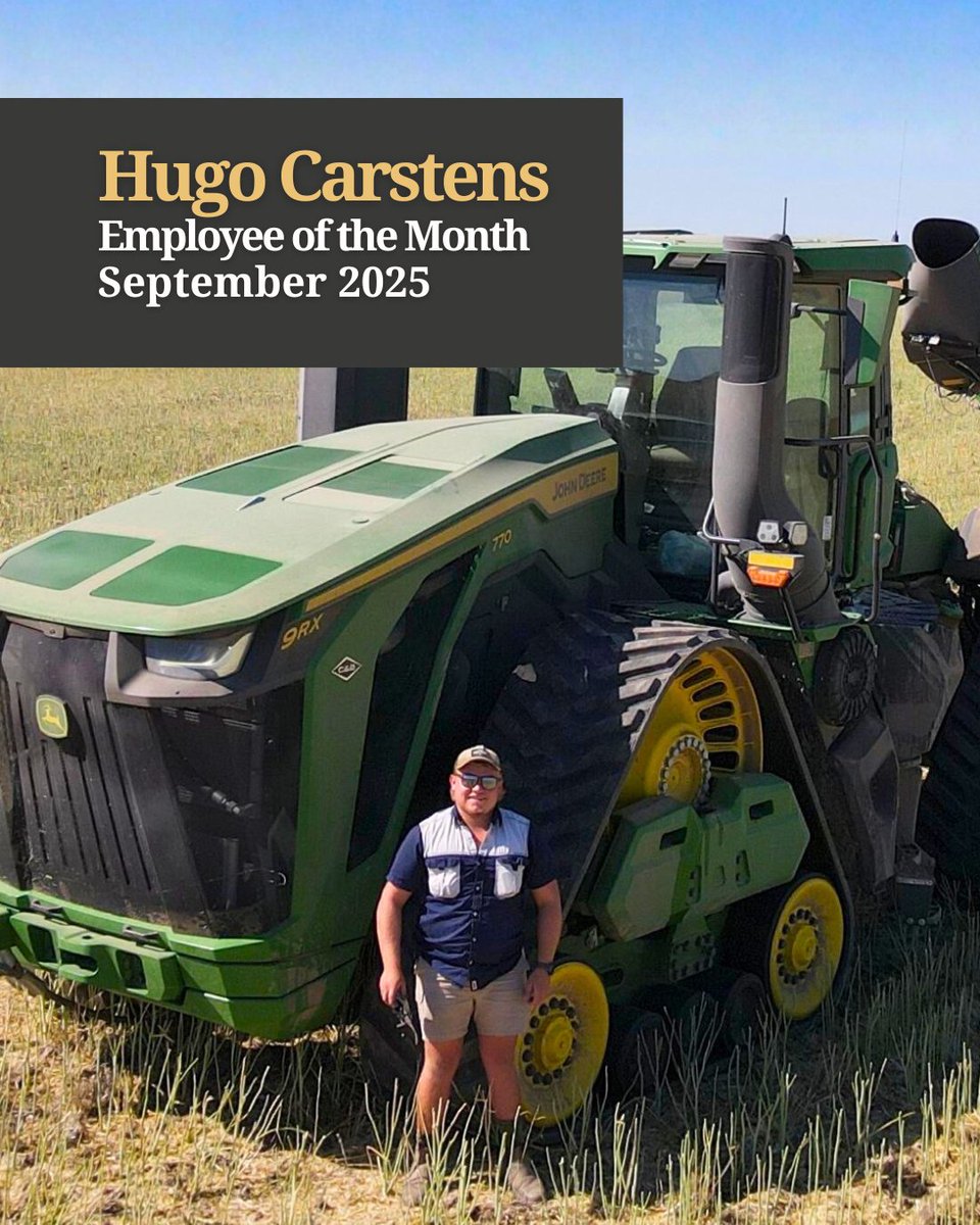 Congratulations to our September 2025 Employee of the Month, Hugo Carstens!   

Hugo is always busy, always smiling, and always one step ahead. He doesn’t wait to be told what to do, he sees what needs to be done and gets it done.