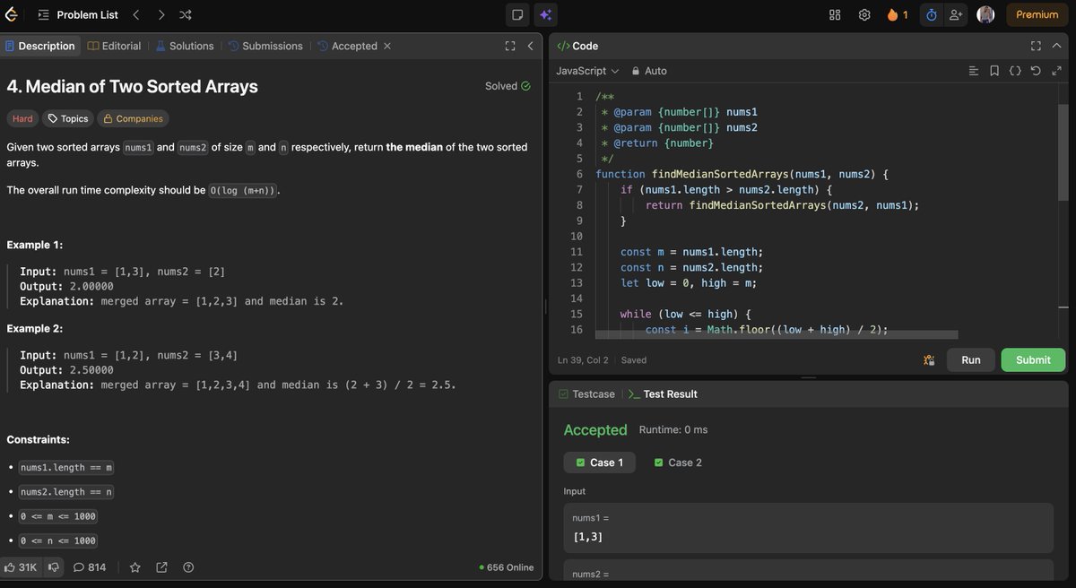 rahuls25398's tweet photo. Day 81–83 of #100DaysOfCode 💻
✅ Successful Pairs of Spells &amp; Potions (Binary Search)
✅ Median of Two Sorted Arrays (Brain melt 🔥)
✅ Search Insert Position (Classic)
✅ Convert Sorted Array to BST (Recursive Zen 🌲)
MongoDB NoSQL Certification done ✅
#DSA #CodingLife #WebDev https://t.co/PHWz2Msirq