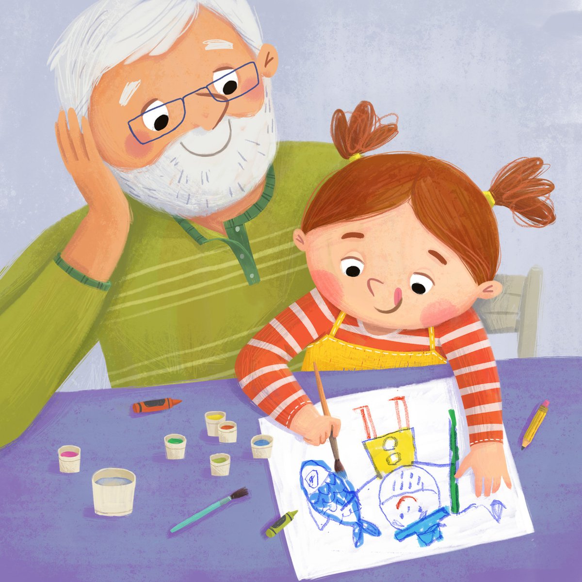 This little girl by Olga Agafonova loves drawing with her grandpa! 🖍️

Check out this artist's #portfolio 👉 childrensillustrators.com/olgaagafonova/…

#childrensillustrators #childrensbooks #kidlitart