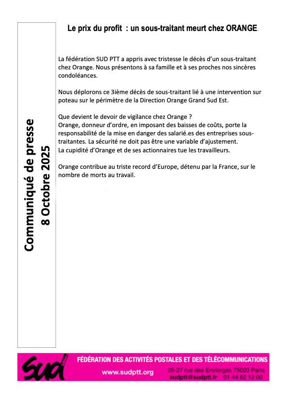 Fédération Sud PTT tweet media