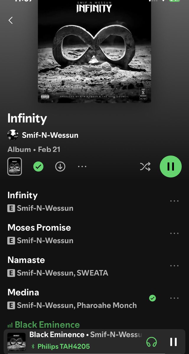 BlackBondGirl's tweet image. Listening to this album that I feel is slept on. 🎧 #Infinity #SmifNWessun #hiphop #AOTY #BlackBondGirl @Nas fan page.