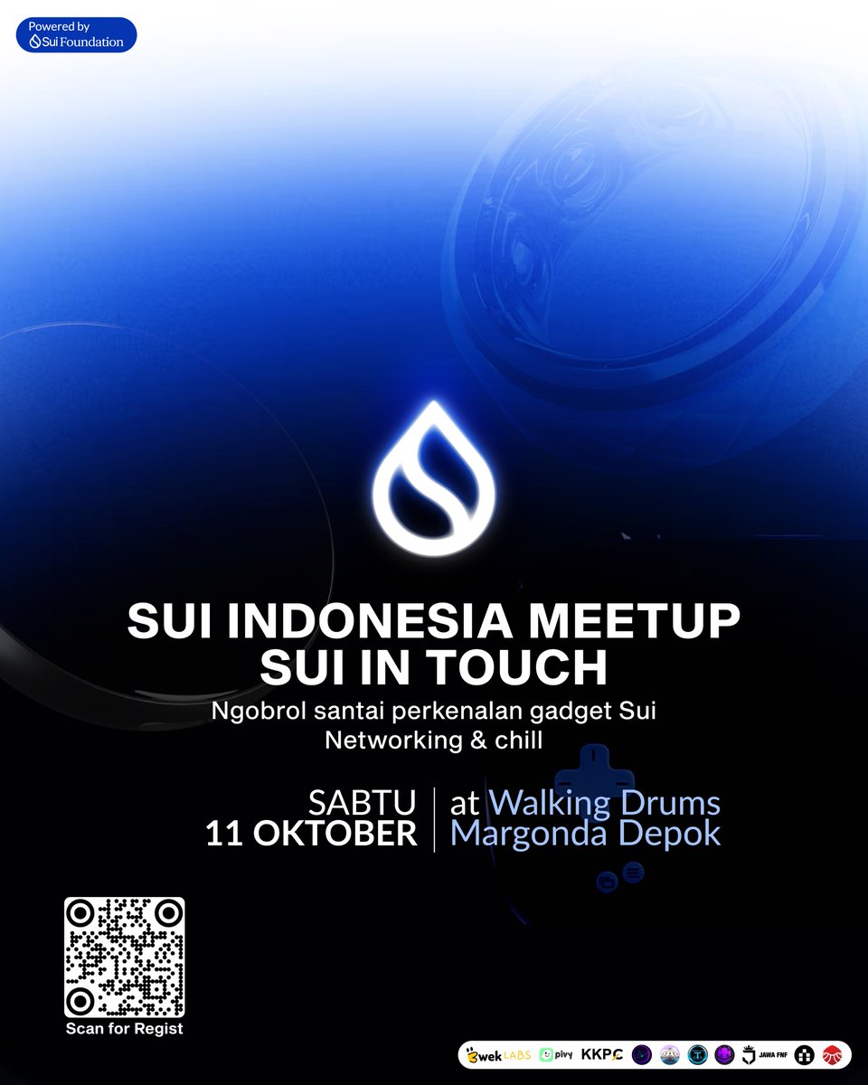 Sui Indonesia Meetup: Sui in Touch

Kali ini Sui Indonesia ingin memperkenalkan produk gadget yang ada di Blockchain Sui, seperti handheld gaming SuiPlay 0X1, Cudis Ring x Sui, dan SuiBall.

📆 Sabtu, 11 Oktober 2025
⏰ Pukul 15:00 WIB s/d SELESAI
🎫 HTM GRATIS

Benefit
• FREE