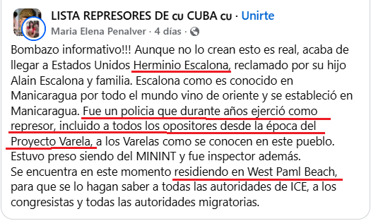 PPDHC_i's tweet photo. REPRESOR DEL MININT DE LA DICTADURA COMUNISTA DE CUBA ARRIBA A TERRITORIO DE EE.UU., ESPECÍFICAMENTE A WEST PALM BEACH, FLORIDA
¿No dicen que se acabaría este desvergonzado patrón de infiltración?
Las palabras se las lleva el viento ... solo cuentan los hechos.
#OtroRepresorEnUSA https://t.co/rlYQUBo3Xp
