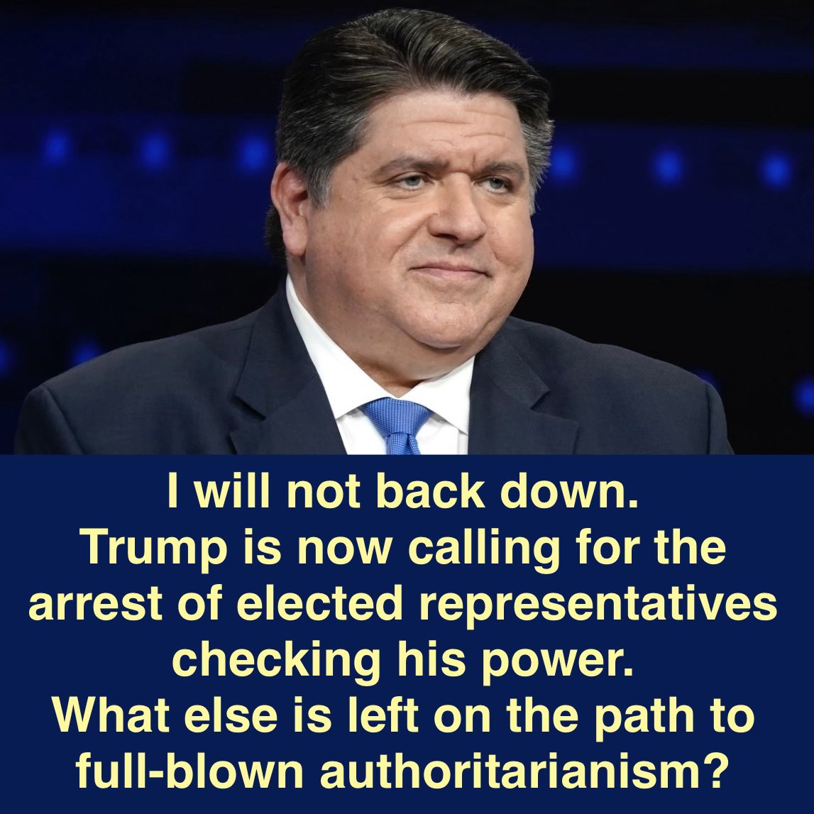 bluhue123's tweet image. Do you STAND with JB Pritzker against Trump? Raise your hand ✋ if you do