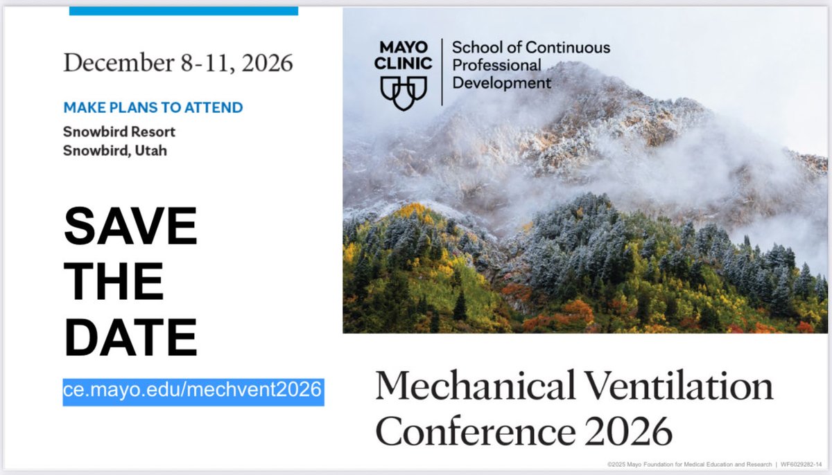 Mayo Clinic Mechanical Ventilation Conference tweet media