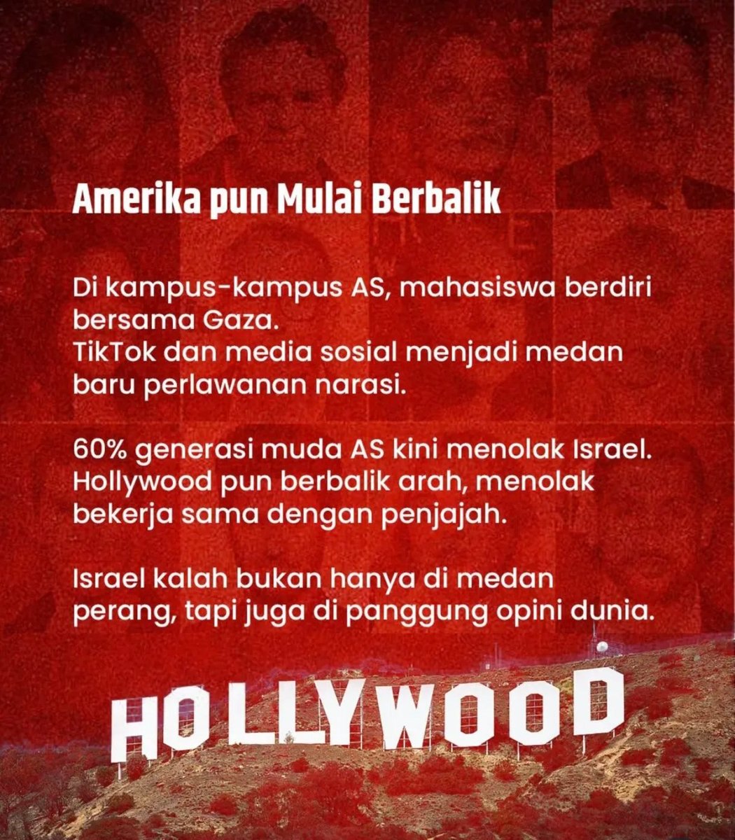 wiezhard's tweet photo. Gaza telah menang dipanggung dunia.Kini Israel bukan lagi simbol kekuatan, melainkan luka sejarah yang disaksikan dunia. Thufan Al Aqsha bukan sekedar perang, tapi kebangkitan kesadaran umat manusia.
#Palestine
#Gaza
#GazaGenocide‌
#FreeGaza 
#FreePalestine 
#victoryforpalestine https://t.co/70rmqBxfV6