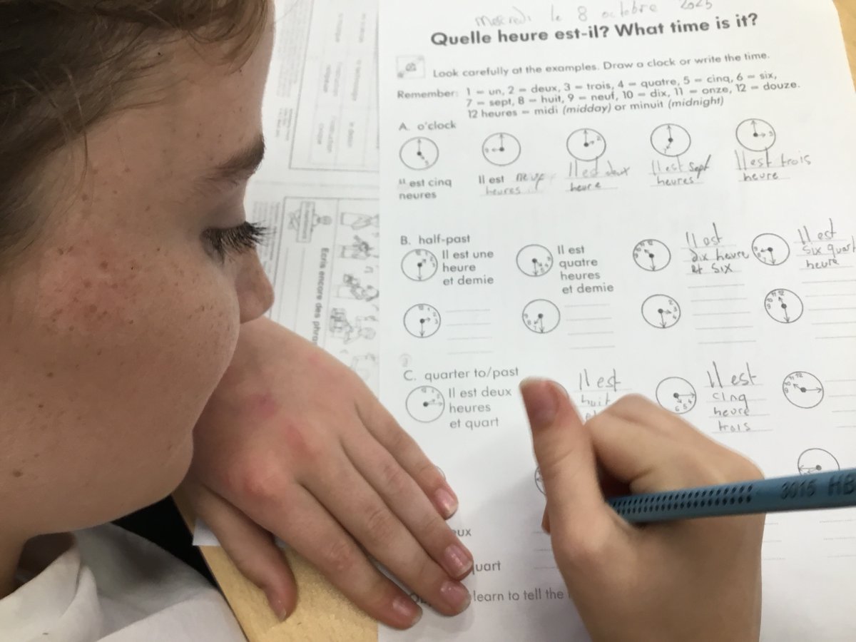 LancotSchool's tweet image. Year 6 is officially on &apos;heure française&apos;! 🇫🇷⏱️ So proud of the pupils mastering **telling the time en français** today. We went from &apos;Quelle heure est-il?&apos; to understanding 9:30, 4:15, and &apos;midi&apos; in one go! Great cross-curricular learning. #MFL #PrimaryFrench #LanguageLearning