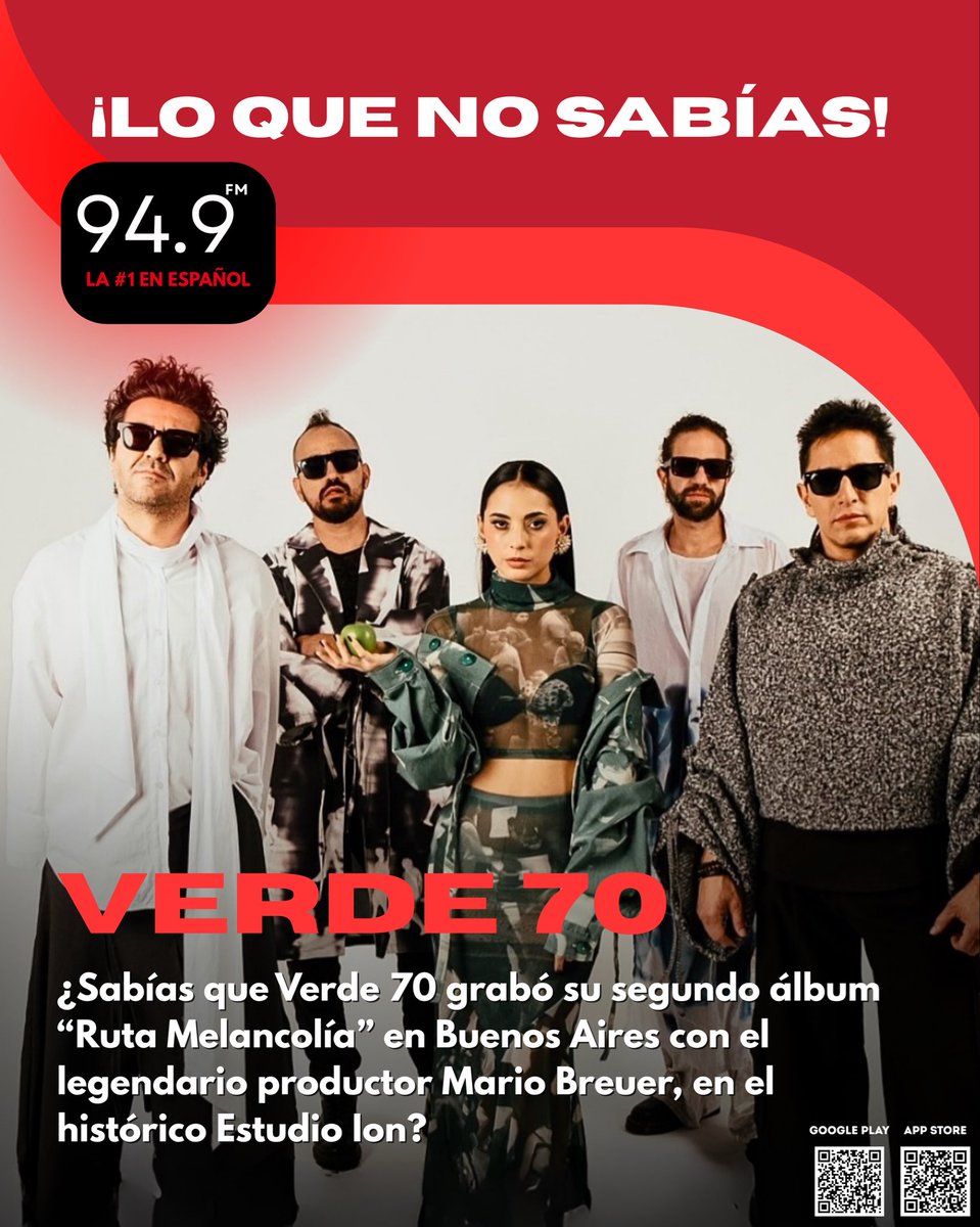 gitanaecuador's tweet image. 💡 ¿Sabías que Verde 70 grabó su segundo álbum “Ruta Melancolía” en Buenos Aires con el legendario productor Mario Breuer, en el histórico Estudio Ion? De ahí salió “En la inmensidad”, que llegó al #1 en radios del Ecuador. 🇪🇨🎸 

📻 ¿Cuál es tu favorita de Verde 70? 
#Verde70
