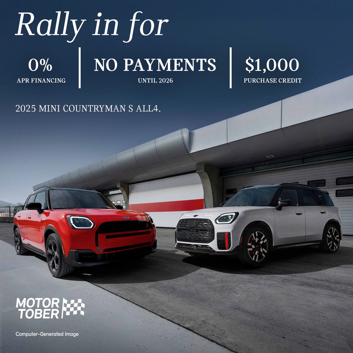 keeler_mini's tweet photo. MOTOR TOBER IS ON! Take advantage now till October 31st on our amazing deals!

#motortober #minicooper #countryman #johncooperworks #explorepage https://t.co/5uUyW6wWST