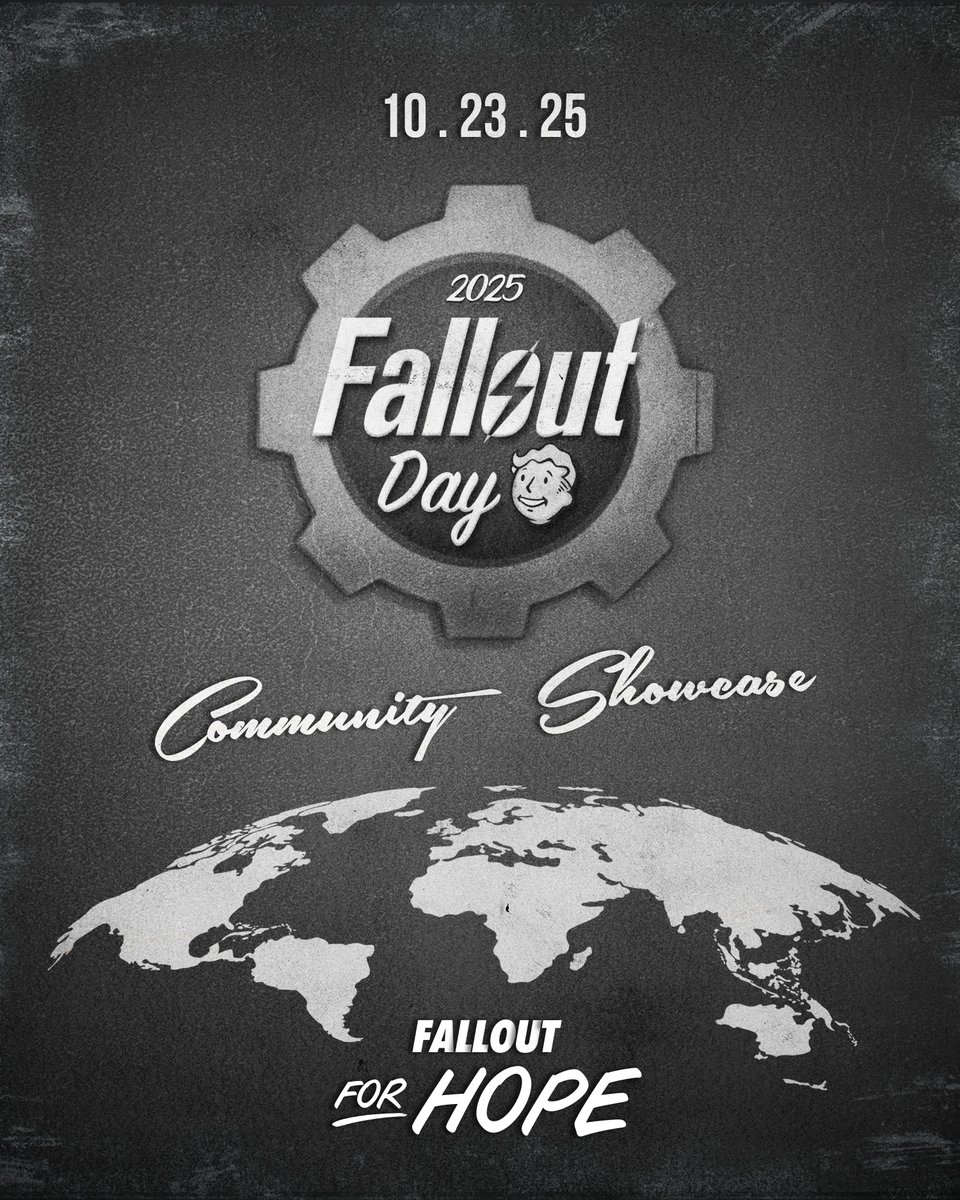 FalloutForHope's tweet image. There are games that you play...
...and then, every now and then, there comes along a game that you live and breathe.

For so many of us that is @Fallout. We cordially invite you to attend a global celebration of the generations of gamers, who found home in the Mojave to…