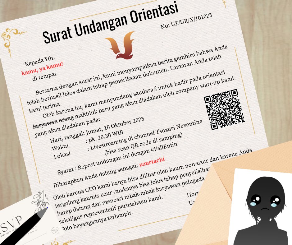 TsuzuriNeventin's tweet photo. Dateng ya semua! #FallEntin
🔗 https://t.co/8ScOHscOIV

Undangan customized buat yang udah komen akan dikirim perlahan mulai sekarang ya! 
Pastikan check inbox kamu~

Mau undangan customized? Komen "mau undangan" di bawah!*
*kuota terbatas https://t.co/1Ls89ClctX