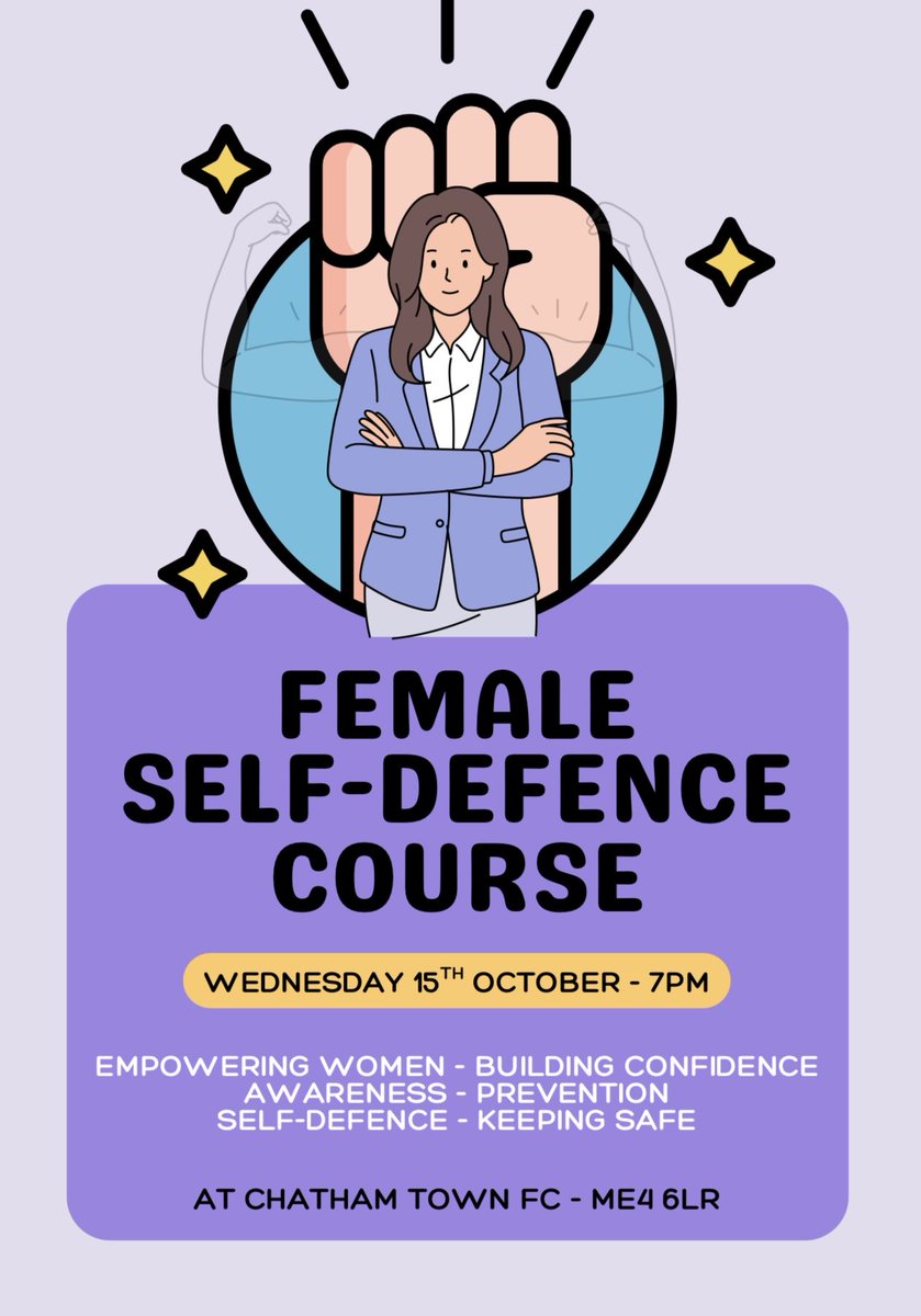 ChatsCommunity's tweet image. We’ll be hosting a female self-defence course in collaboration with “Safe Aura Ltd” on Wednesday 15th October at the Bauvill stadium. 

For enquiries, please visit:
safeauraltd.com

🔴⚪️⚫️ #UpTheChats | #InThisTogether