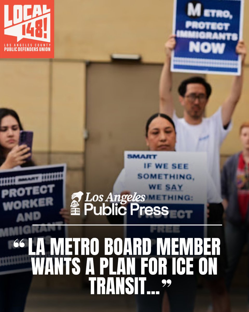 If masked ICE agents can freely board Metro buses, that’s not public transit—it’s a trap. @LAMetro needs to stand up for Angelenos and slam the door on collaboration with #ICE!

lapublicpress.org/2025/09/la-met…