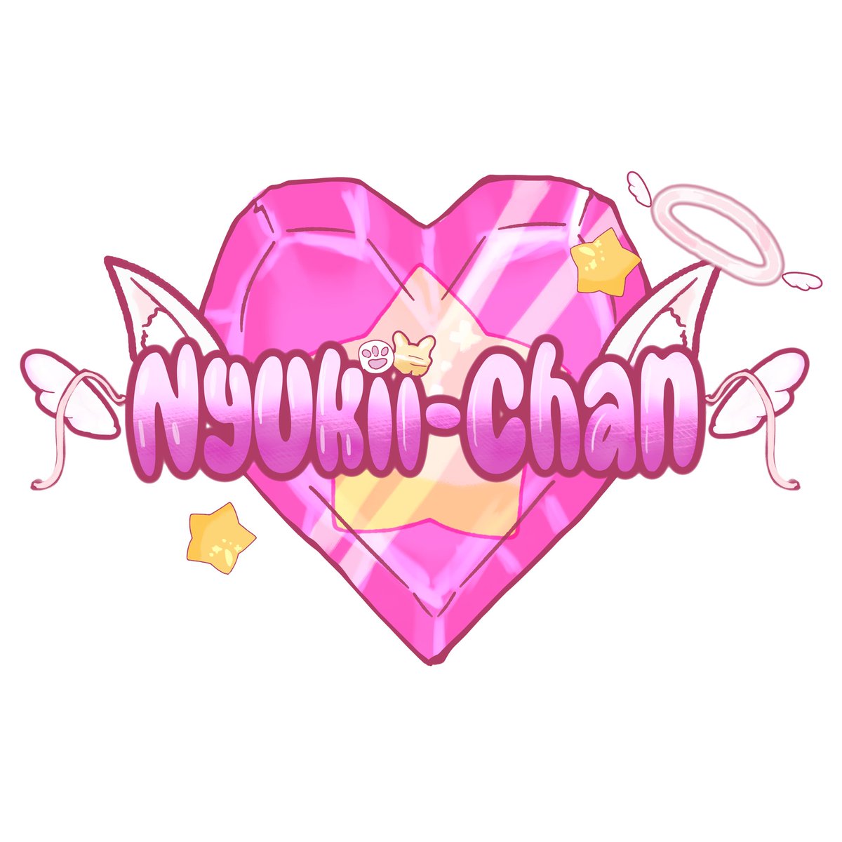 NyukiiChan's tweet photo. Nyaaaaaa!! I finally have my own logo too! 
I'm so happy! It's beautiful and it reflects me 💕 Nya ⭐️

Thx @Ardaxos for your wonderful artwork, it’s soooooo pretty 💕

#NyukiiArt #Logo #VTuberUprising #VtuberDebut #VTuberITA https://t.co/19G6j6Fqna