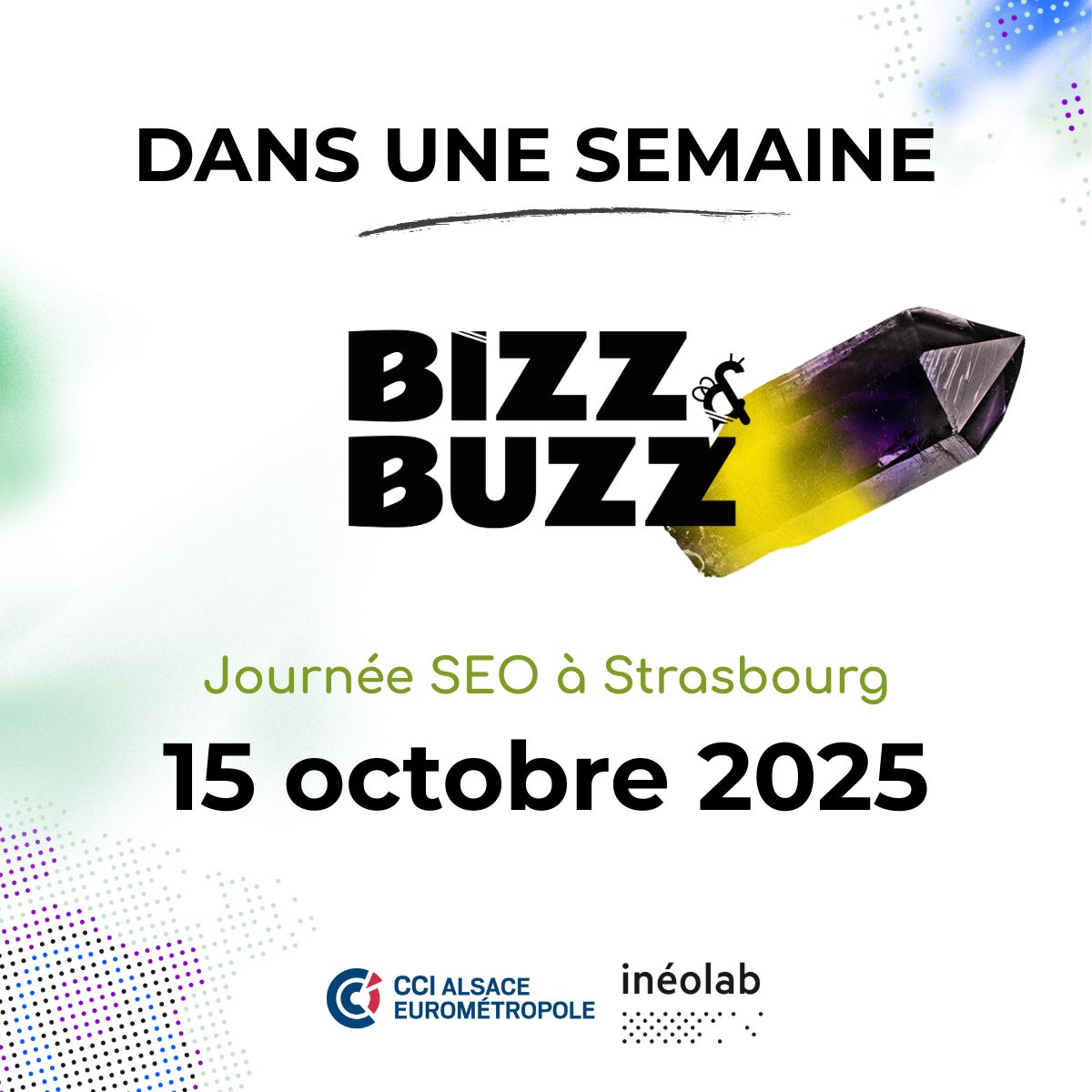 𝗝-𝟳 avant Bizz&amp;Buzz 🚀

Conférences, tables rondes et ateliers pour booster votre visibilité web 🐝

📆 mer 15 oct dès 9h
📍UGC Ciné Cité | 25 avenue du Rhin, Strasbourg

𝙻𝚎𝚜 𝚒𝚗𝚜𝚌𝚛𝚒𝚙𝚝𝚒𝚘𝚗𝚜, 𝚌'𝚎𝚜𝚝 𝚒𝚌𝚒 👉️ zurl.co/kK6lJ

#seo #event #strasbourg