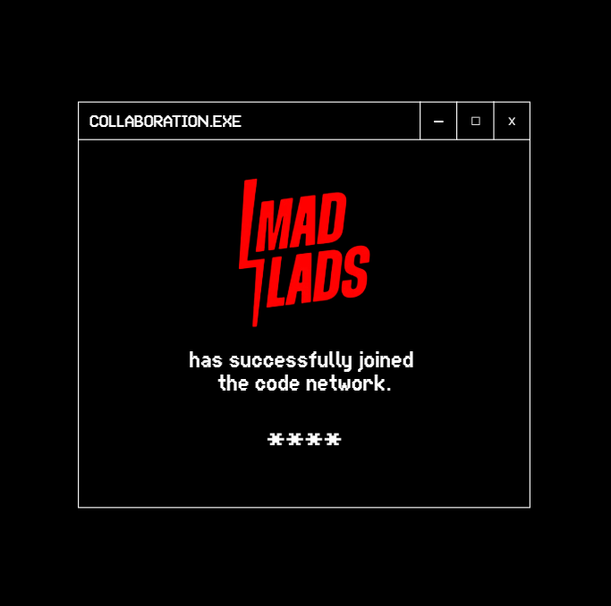 codegamedotfun's tweet image. We&apos;re thrilled to announce that @MadLads has successfully joined the code network. 🤝🎒